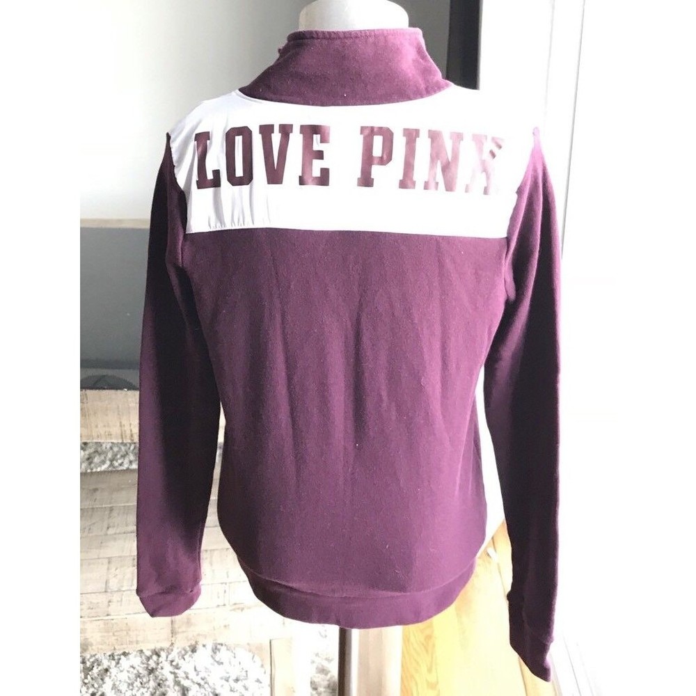Victorias Secret Pink Sweatshirt Sweater Xs Purple Zipper